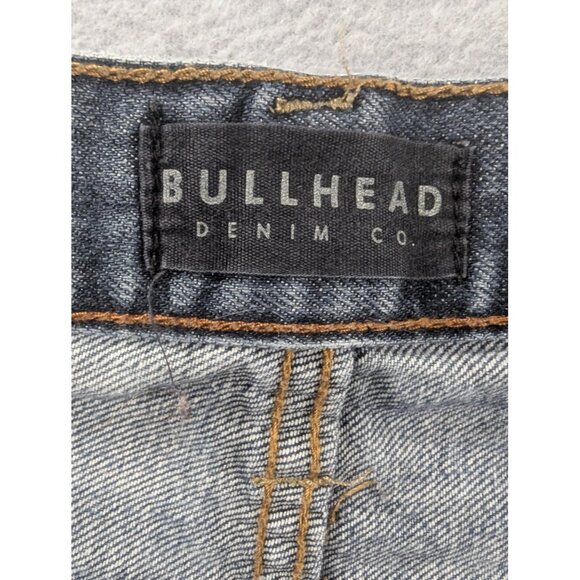 Bullhead Denim Co Jeans Mens 34x30 Gray Washed Slim Fit Zip Fly Straight Leg - Picture 13 of 15